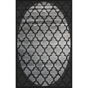 Kusový koberec Anabel tmavo sivý ovál, Velikosti 133x190cm