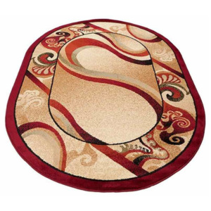 Kusový koberec Vlnenie červený ovál, Velikosti 60x100cm
