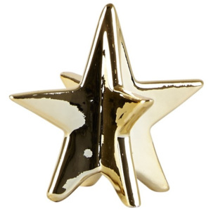 Dekoratívna keramická hviezda Villa Collection Ceramic Gold, 8 cm