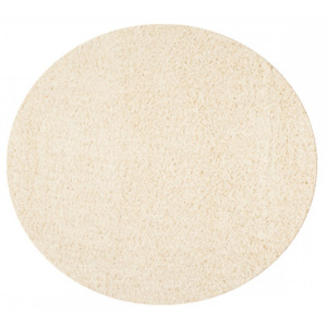 Kusový koberec Shaggy Della biely kruh, Velikosti 150x150cm