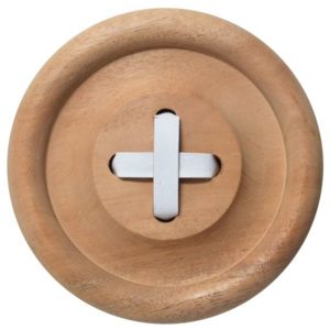 Drevený vešiak Button Natural/White 6 cm