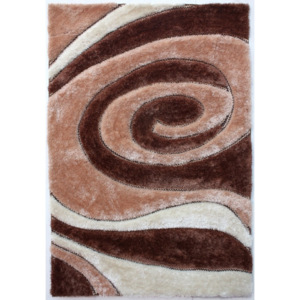 Luxusní kusový koberec Vrstvy viskóza 3D růžový ., Velikosti 80x150cm