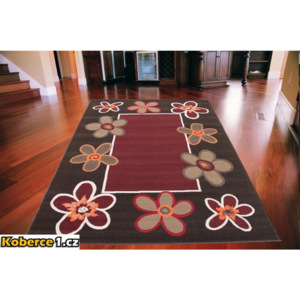 Kusový koberec PP Kvety hnedý, Velikosti 80x150cm