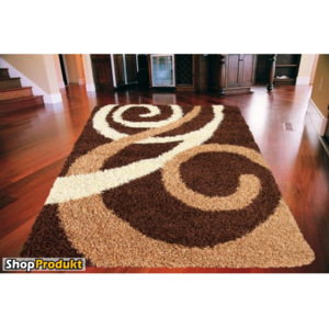 Kusový koberec Shaggy ARTISTO vlas 50mm hnedý, Velikosti 120x170cm