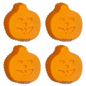 Sada 4 oranžových silikónových foriem na cupcaky Premier Housewares Pumpkin