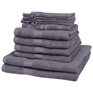 Domáce uteráky sada 12 kusov bavlna 500g/m² antracitové