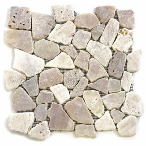 Mozaika riečny kameň - krémová – obklady 1m2 Garth