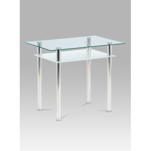 Jídelní stůl 90x60 cm, sklo + chrom GDT-111 CLR Autronic