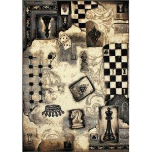 Kusový koberec Šachy sivý, Velikosti 120x170cm