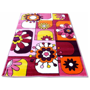Detský kusový koberec Kvety fialový, Velikosti 140x200cm