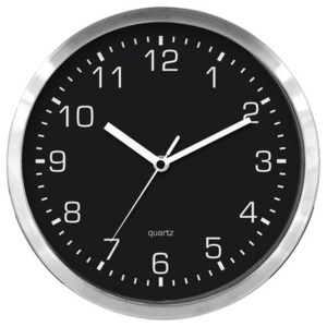 Nástenné hodiny kovové čierne Ø 25 cm