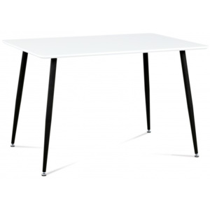 Pablo - Jedálenský stôl 120x80cm (biely mat/nohy kov čierny lak)