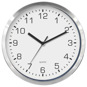 Nástenné hodiny kovové biele Ø 25 cm