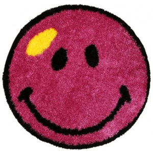 Kusový koberec Shaggy vlas 30mm Smile fialový, Velikosti 80x80cm