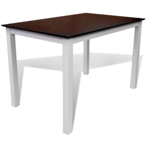 Jedálenský stôl, 110 cm, masív, hnedo-biely