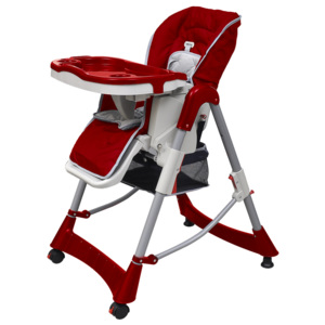 Detská stolička, bordová/červená, nastaviteľná výška