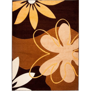 Kusový koberec eko Květy hnědý, Velikosti 190x270cm