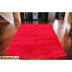 Kusový koberec Shaggy vlas 50mm červený 140x190, Velikosti 140x190cm
