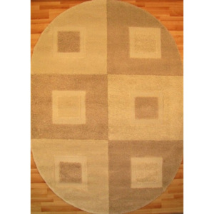 Kusový koberec Shaggy Ares krémový ovál, Velikosti 200x290cm