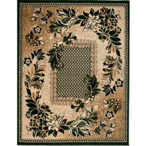 Kusový koberec PP Kvety zelený 60x100, Velikosti 60x100cm