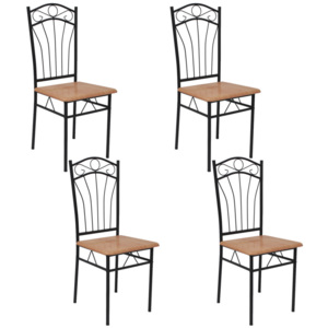 Jedálenské stoličky, 4 ks, hnedé