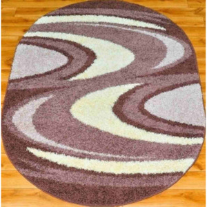 Kusový koberec Shaggy Loca Janio hnedý ovál, Velikosti 180x260cm