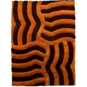 Luxusný kusový koberec viskóza 3D hnedý, Velikosti 60x100cm