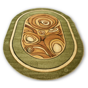 Kusový koberec kytica zelený ovál, Velikosti 140x190cm