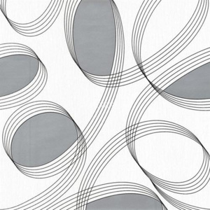 Vinylové tapety na stenu WohnSinn - abstraktné elipsy strieborné