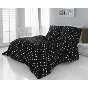 Saténové predl'žené postel'né obliečky Luxury Collection Infinity čierne 140x220, 70x90cm
