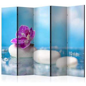 Paraván - Pink Orchid and white Zen Stones II [Room Dividers] 225x172