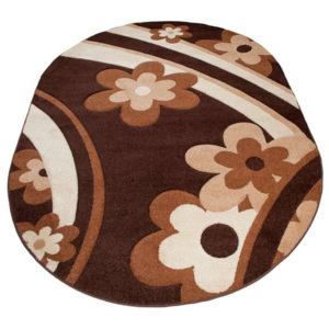 Kusový koberec Kvietočky hnedý ovál, Velikosti 190x270cm