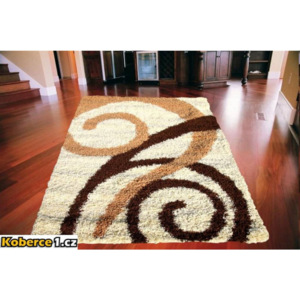 Kusový koberec Shaggy ARTISTO vlas 50mm vanilkový, Velikosti 80x150cm