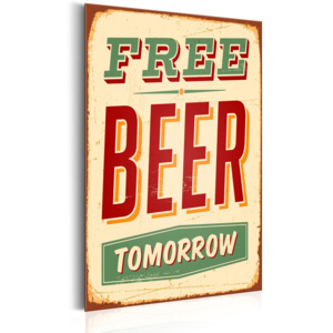 Kovový plagát - Free Beer Tomorrow [Allplate] 31x46