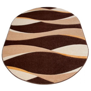 Kusový koberec Vlnenie hnedý ovál, Velikosti 140x190cm