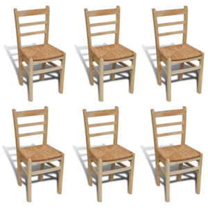 Jedálenské stoličky, 6 ks, borovicové drevo
