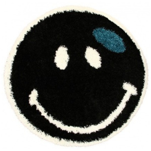 Kusový koberec Shaggy vlas 30mm Smile čierný, Velikosti 67x67cm