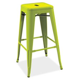 Barová kovová židle LONG zelená