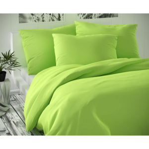Saténové predĺžené posteľné obliečky Luxury Collection 140x220, 70x90cm svetlo zelené