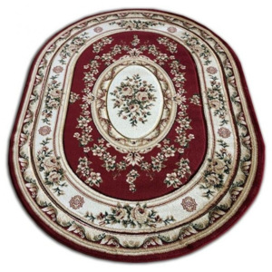 Kusový koberec Klasik červený ovál, Velikosti 160x220cm