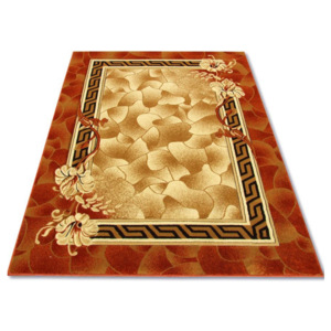 Kusový koberec kvety v ráme terakotový, Velikosti 280x380cm