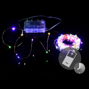 LED osvetlenie – medený drôt - 100 LED farebné