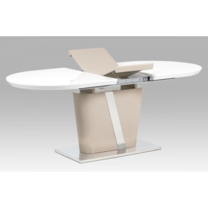 Rozkladací jedálenský stôl cappuccino/biela Autronic