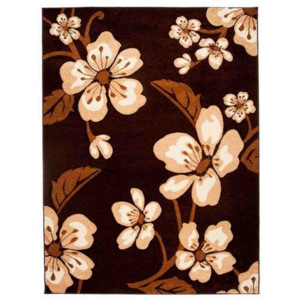Kusový koberec Nežné kvety hnedý, Velikosti 80x150cm