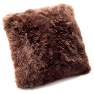 Hnedý vankúš z ovčej kožušiny Royal Dream Sheepskin, 30 × 30 cm