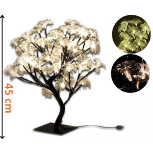 Dekoratívne LED osvetlenie - strom s kvetmi, teplá biela