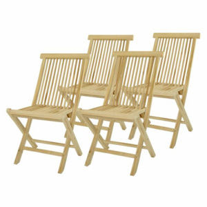 Skladacia stolička z teakového dreva DIVERO, 4 kusy