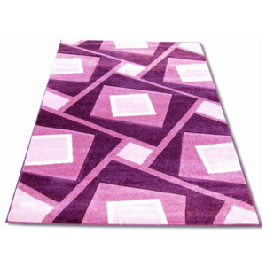 Kusový koberec štvorce fialový, Velikosti 60x100cm