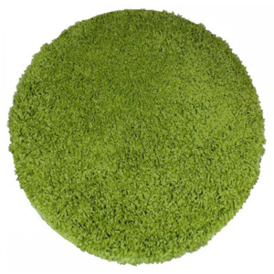 Kusový koberec Shaggy vlas 50 mm zelený kruh, Velikosti 60x60cm