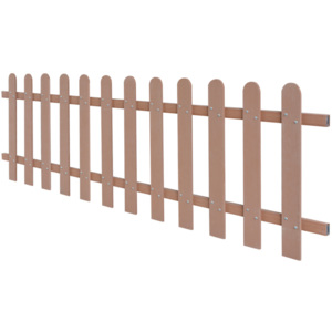 42370 Drevoplastový (WPC) latkový plot, 200x60 cm, hnedý